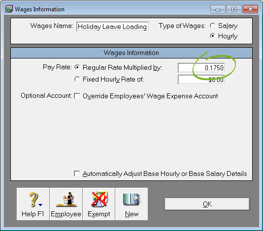Leave Loading Australia Only Support Notes MYOB AccountRight V19 